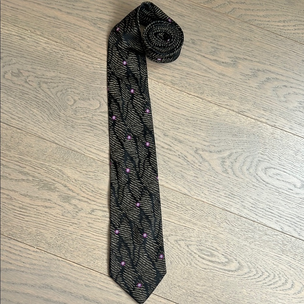 Fumagalli’s Black and Purple Patterned Men's Tie